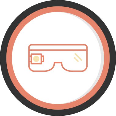 vr düz simge, vektör illüstrasyonu.