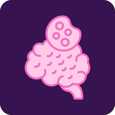 Beyin simgesi, vektör illüstrasyonu