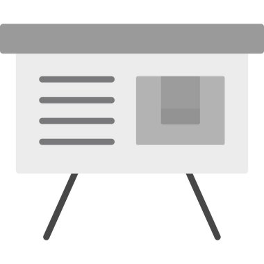 Ofis masası simgesi, düz stil