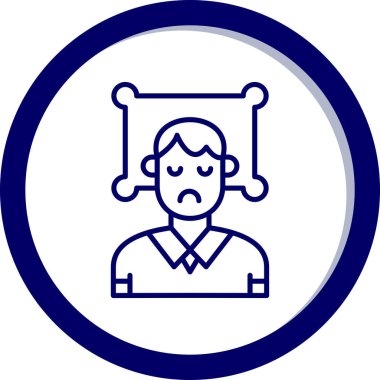 Üzgün bir adam simgesinin vektör çizimi.