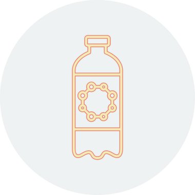 Beyaz arka planda izole edilmiş köpük ikonu olan çizgi bira şişesi. Renkli taslak konsepti. vektör.