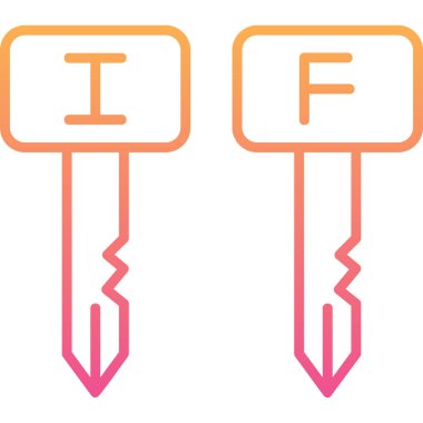 anahtar simgesi. ince çizgi biçimi illüstrasyonu