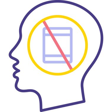 Modern b 'nin vektör illüstrasyonu beynin ikonundan yoksun