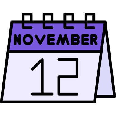 1 Kasım simgesi, vektör illüstrasyonlu takvim