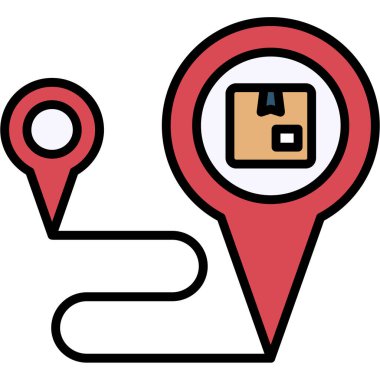 konum pin haritası simgesi ana hat biçiminde