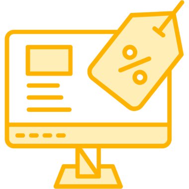 indirimli web simgesi, vektör illüstrasyonu