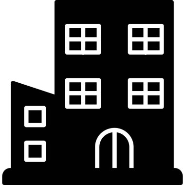 Bina. Web simgesi vektör illüstrasyonu