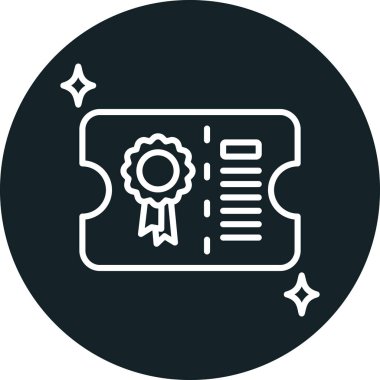 Sertifika ikonu vektör illüstrasyonu