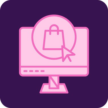 alışveriş çantası vektör çizimine sahip dizüstü bilgisayar