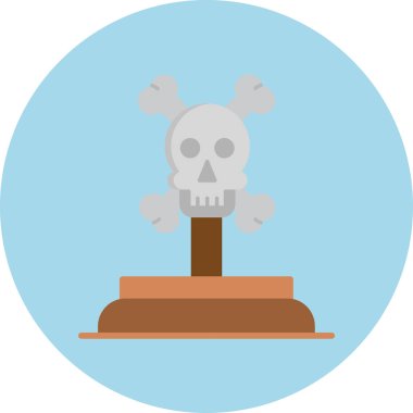 Ölüm düz vektör simgesi