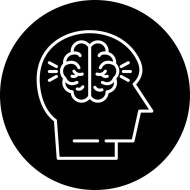 beyin ikonu vektör illüstrasyonu
