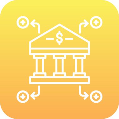 Banka binası simgesi vektör illüstrasyonu