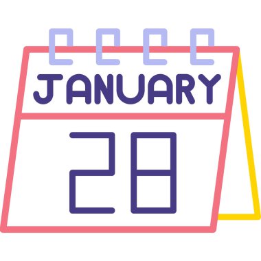 Ocak 'ın 26' sı. Ayın 26 'sında, takvim tarihi beyaz arka planda. Kış yönetimi ayı. için takvim simgeleri