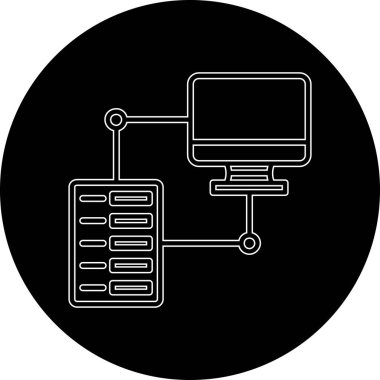 Bilgisayar simgesinin modern bir simgesinin vektör çizimi