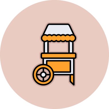 Beyaz arkaplanı olan bir sepetin vektör çizimi