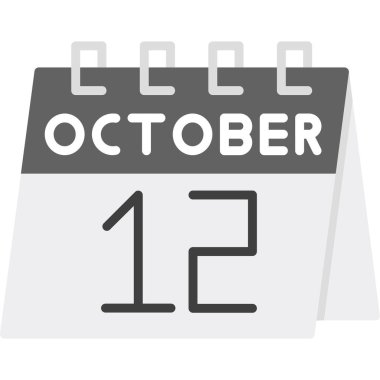 Takvimin düz simge tasarımı 20 018 Ekim