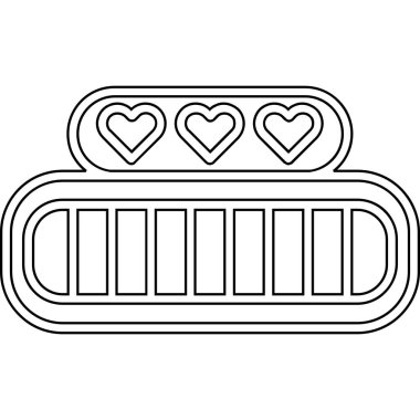 Aşk kalp ikonu. Web için vektör simgesinin özet çizimi