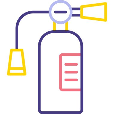 Yangın söndürücüsü. Basit resimleme