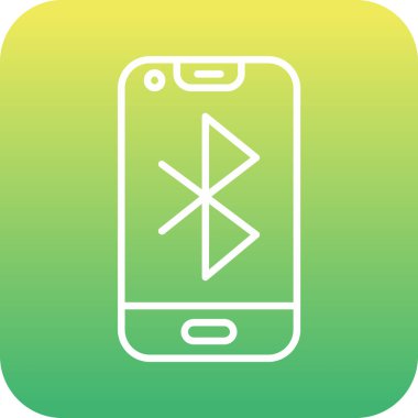 Bluetooth vektör çizgisi simgesine sahip eşsiz bir telefon