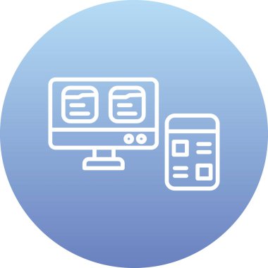 Monitör. Web simgesi basit illüstrasyon