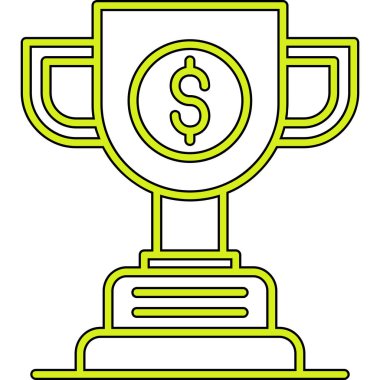 kupa simgesi renk ana hatları vektörü