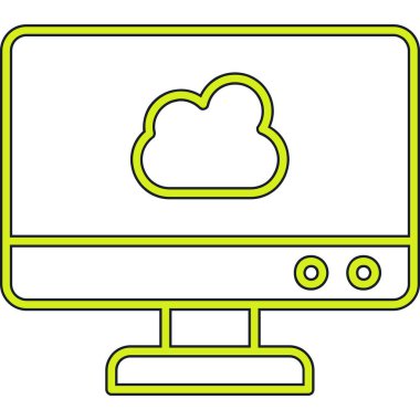 Bulut. Web simgesi basit illüstrasyon