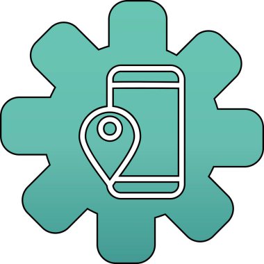 Basit vektör simgesi, mobil ayarların çizimi