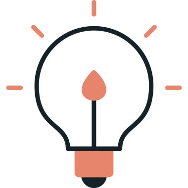 fikir ampul simgesi, vektör illüstrasyonu