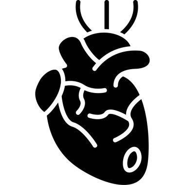 İnsan kalbi organı simgesi, basit stil