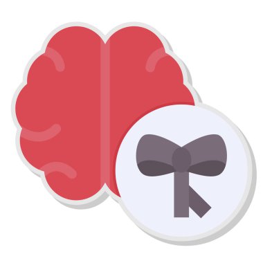 beyin düz vektör simgesi