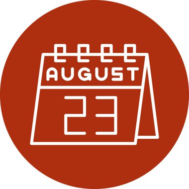 Ağustos Glyph vektörü Simge Tasarımı