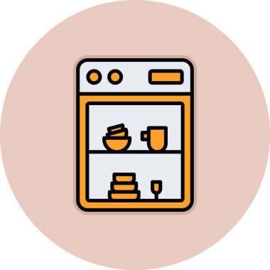 Mutfak. Web simgesi basit illüstrasyon