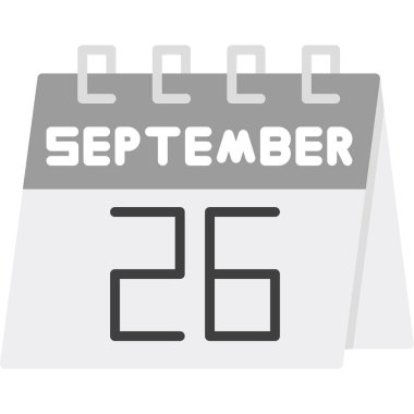 Eylül 25 takvim simgesi - takvim tasarımı, günlük takvim çizimi.