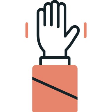 Bir kitap ikonunu tutan el. Beyaz arkaplanda izole edilmiş web tasarımı için bir kitap vektör simgesinin özet çizimi