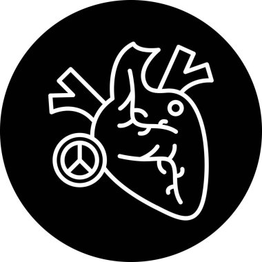 Beyaz arka planda kalbi olan bir kalbin vektör çizimi