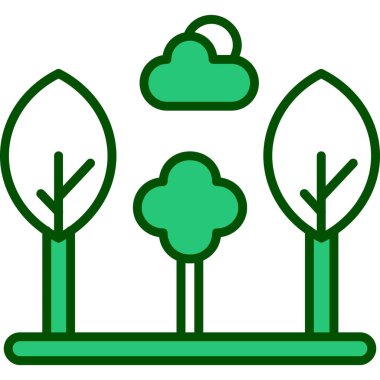 Ağaçların simgesi. vektör illüstrasyonu