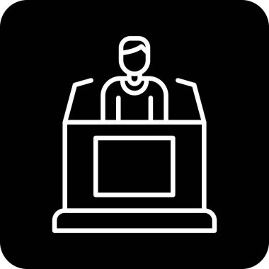 iş konferansı simgesi vektör özeti çizimi