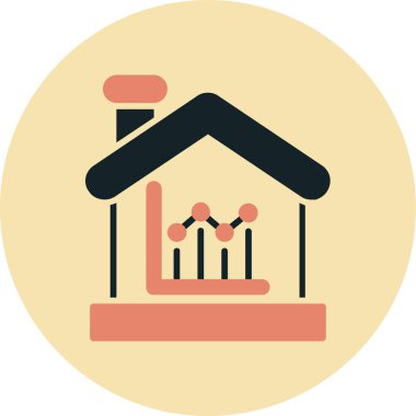 Bir bina simgesinin vektör illüstrasyonu