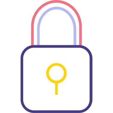 Kilit. Web simgesi basit illüstrasyon