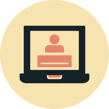 son model düz dizüstü bilgisayar simgesi arkaplanda izole