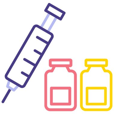 Aşı şırınga simgesi, basit vektör illüstrasyonu