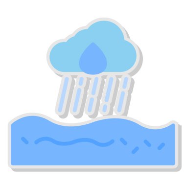 yağmur ikonu vektör illüstrasyonu