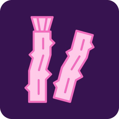 Pembe arkaplanın çizgi film simgesinin vektör çizimi