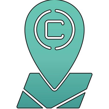 Harita işaretleyici konumu simgesi. Web için gps konum belirteç vektör simgesinin özeti