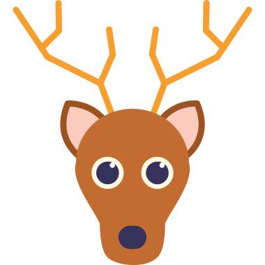 şirin ren geyiği çizgi film vektör simgesi grafik tasarımı