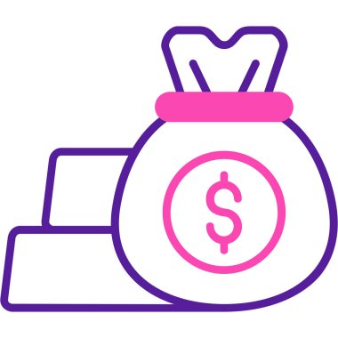 Dolar. Web simgesi basit illüstrasyon