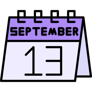 Eylül takvim simgesi tasarımı, takvim tarihi, takvim Eylül temalı vektör illüstrasyonu