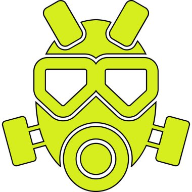 Biyogaz maskesi simgesi. Web için gaz maskesi vektör simgelerinin özet çizimi
