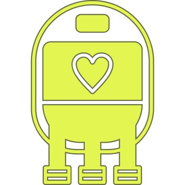 Elektrik kablosu ikonlu kalp. Web için bir dolgu vektör simgesinin özet çizimi