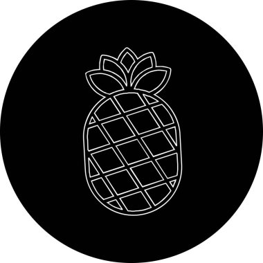 ananas ikonu vektör illüstrasyonu
